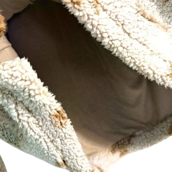 Thread & Supply Sherpa Fleece Half Zip Pullover Medium Beige Brown Aztec - Picture 6 of 8